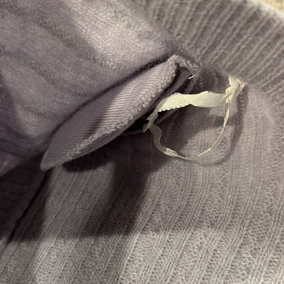 VTG Liz Claiborne open front 2 pocket cardigan Lambswool Angora sweater size L P - Picture 5 of 8